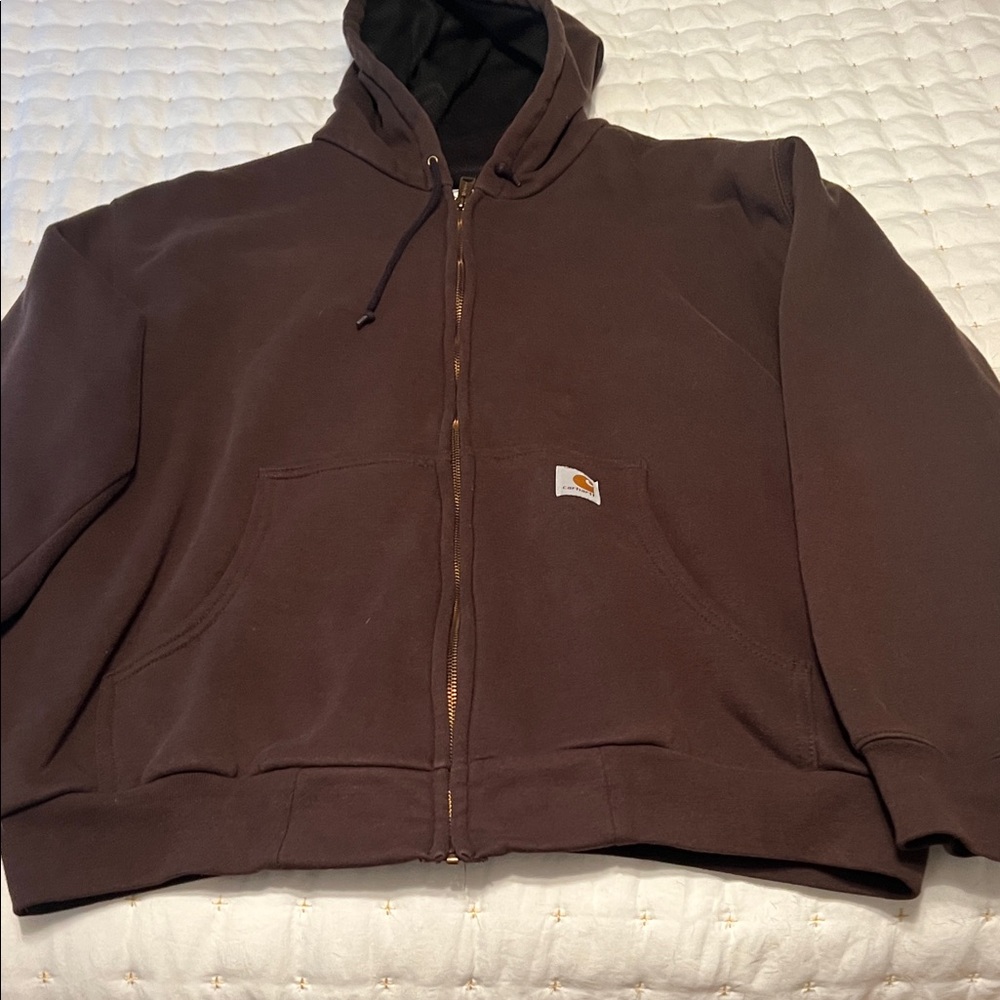 Carhartt Dark Brown Full-Zip double lined Hoodie good condition